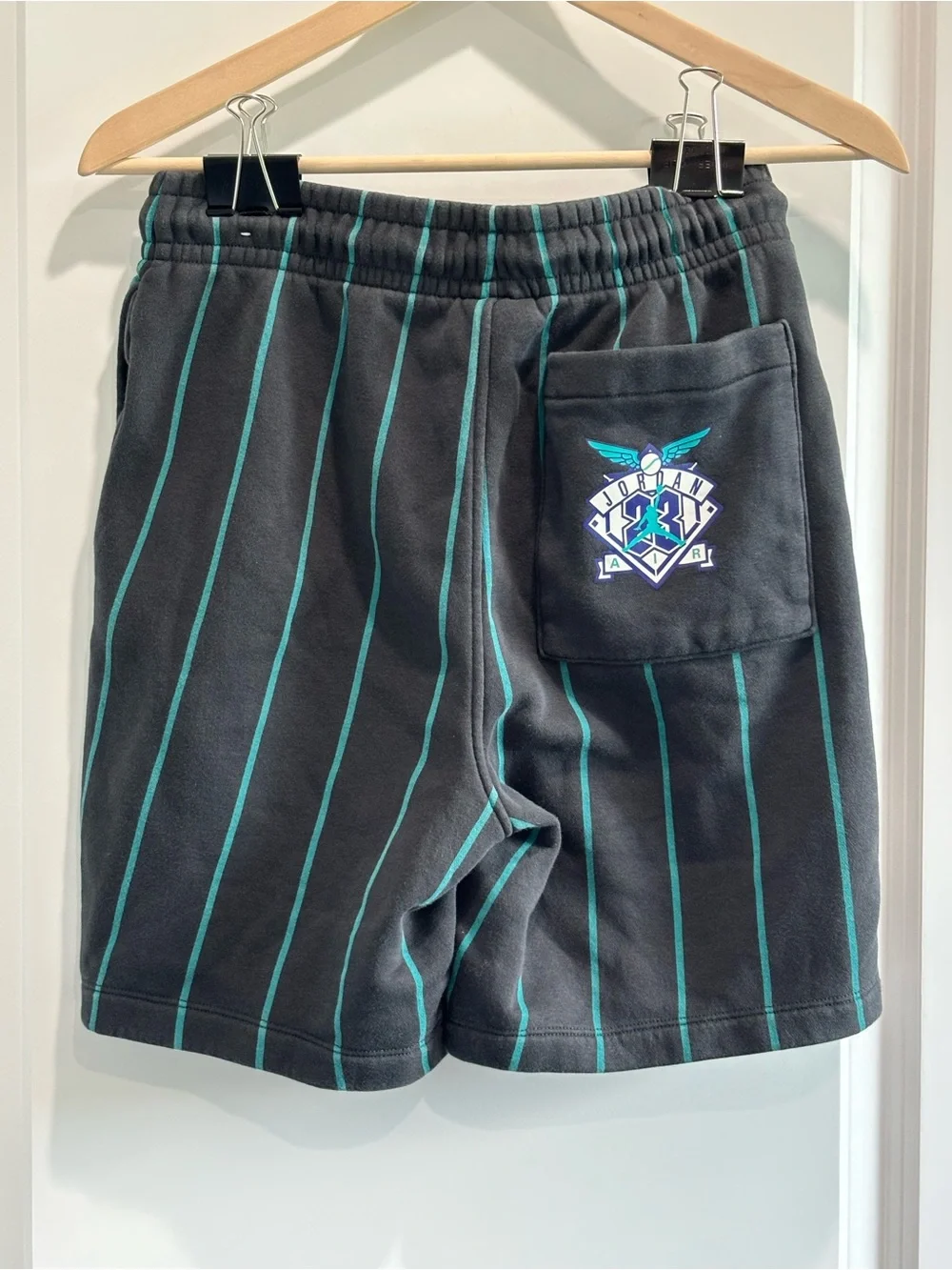 Jordan Men's Black with Teal Pinstripe Athletic Shorts